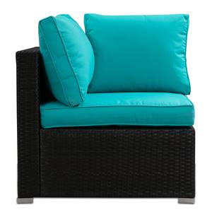 Loungeset Goobo II (5-delig) katoen/polyrotan - bruin/turquoise