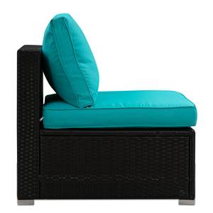 Loungeset Goobo II (5-teilig) Baumwollstoff / Polyrattan - Braun / Türkis