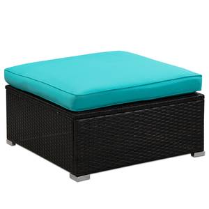 Loungeset Goobo II (5-teilig) Baumwollstoff / Polyrattan - Braun / Türkis