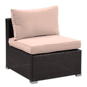 Loungeset Goobo I (5-teilig) Baumwollstoff / Polyrattan - Braun / Beige