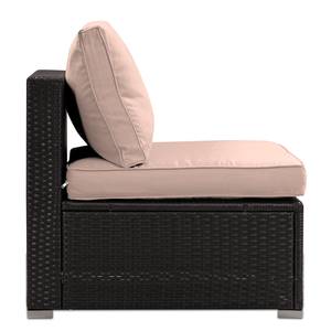 Loungeset Goobo I (5-teilig) Baumwollstoff / Polyrattan - Braun / Beige