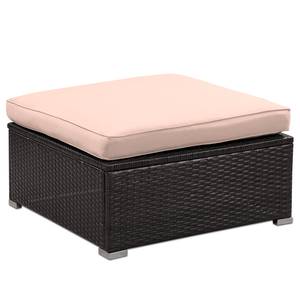 Loungeset Goobo I (5-teilig) Baumwollstoff / Polyrattan - Braun / Beige