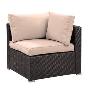 Loungeset Goobo I (5-teilig) Baumwollstoff / Polyrattan - Braun / Beige