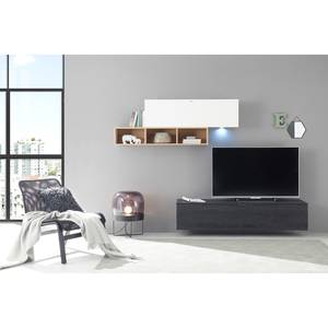 Tv-meubel Booster II Eikenhout zwart - Breedte: 162 cm