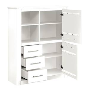 Highboard Crottet massief grenenhout - Wit