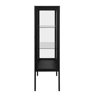 Highboard Aregno glas/metaal - zwart - Breedte: 100 cm