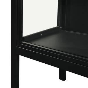 Highboard Aregno glas/metaal - zwart - Breedte: 100 cm