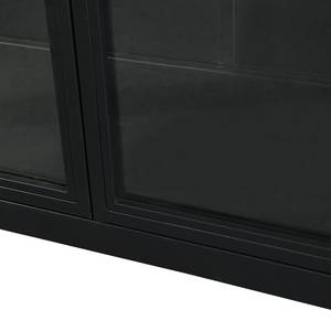 Highboard Aregno Glas / Metall - Schwarz - Breite: 100 cm