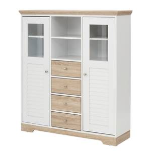 Highboard Rebais Weiß / Beige