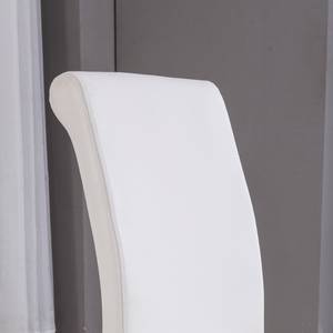 Chaise capitonnée Jaux (lot de 2) Velours / Acier inoxydable - Blanc