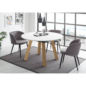 Table Bayas I Blanc - Largeur : 110 cm - Chêne clair