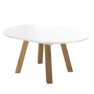 Eettafel Bayas II Wit - Breedte: 110 cm - Lichte eikenhouten