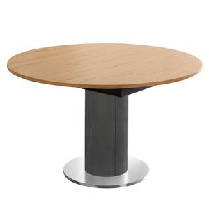 Table Binic I Imitation chêne noueux - Largeur : 130 cm - Anthracite