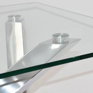 Esstisch Lubine I Sicherheitsglas / Edelstahl - Glasklar / Silber