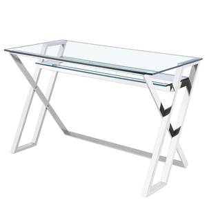 Schreibtisch Genay Sicherheitsglas / Edelstahl - Glasklar / Silber