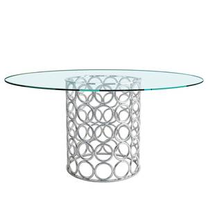 Table Haleine Verre de sécurité / Acier inoxydable - Verre transparent / Argenté