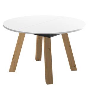 Eettafel Bayas I Wit - Breedte: 130 cm - Lichte eikenhouten