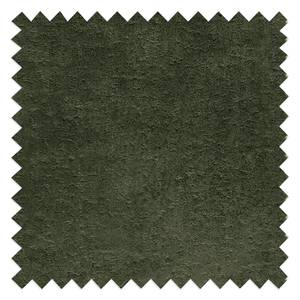 Canapé panoramique Grillon Velours - Velours Insa: Vert mousse - Méridienne courte à droite / longue à gauche (vue de face)