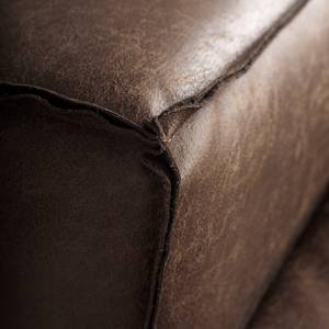 Ecksofa Montans Antiklederlook - Microfaser Yaka: Braun - Longchair davorstehend links