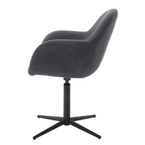 Chaises capitonnées Glomel I (lot de 2) Chenille et microfibre - Gris - Noir