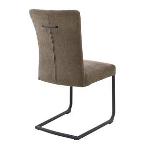 Sledestoelen Callian (set van 2) chenille - Cappuccinokleurig - Zwart