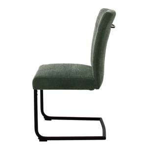 Chaises cantilever Callian (lot de 2) Chenille - Vert olive - Noir