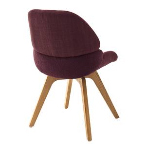 Gestoffeerde stoelen Husson (set van 2) chenille & fijn weefsel/massief eikenhout - Wijnrood
