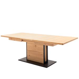 Table Locmalo (extensible) Partiellement en chêne massif - Planches de chêne Bianco / Anthracite