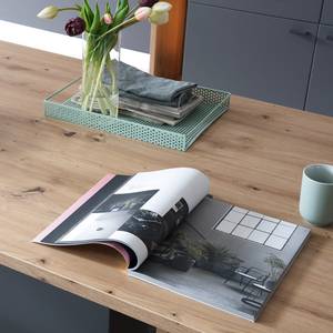 Table Laxou Imitation planches de chêne / Gris mat