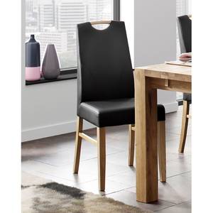 Chaises capitonnées Lullin (lot de 2) Chêne sauvage massif - Noir