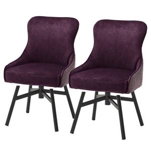 Chaises Stalewell II (lot de 2) Microfibre et tissu structuré / Acier - Bordeaux