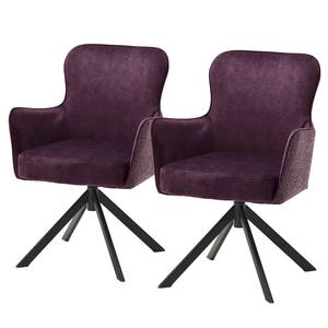 Chaises Stalewell III (lot de 2) Microfibre et tissu structuré / Acier - Bordeaux