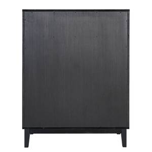 Commode CANEE 112 cm Cannage / Placage en bois véritable - Naturel / Chêne noir