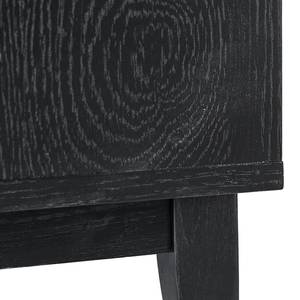 Commode CANEE 80 cm 6 tiroirs Cannage / Placage en bois véritable - Naturel / Chêne noir