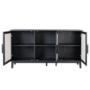 Sideboard CANEE Wiener Geflecht / Echtholzfurnier - Eiche Schwarz