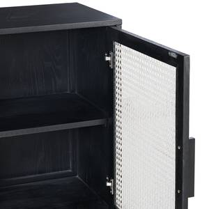 Sideboard CANEE Wiener Geflecht / Echtholzfurnier - Eiche Schwarz