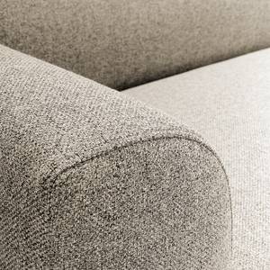 Canapé d’angle Lussant Tissage à plat - Tissu Shina: Beige - Méridienne longue à droite (vue de face) - Noir