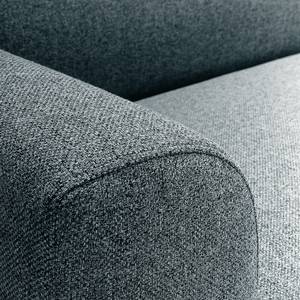 Canapé d’angle Lussant Tissage à plat - Tissu Shina: Gris pigeon - Méridienne longue à droite (vue de face) - Noir
