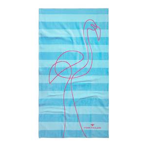 Badstoffen strandlaken Flamingo katoen - Aquablauw