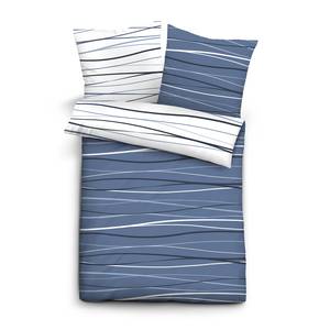 Parure de lit en seersucker Vague Seersucker - Bleu marine - 135 x 200 cm + oreiller 80 x 80 cm
