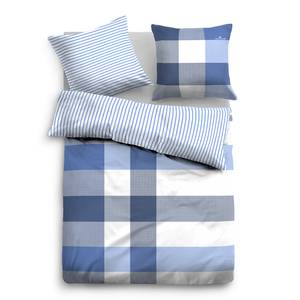 Parure de lit en satin Country Check Satin - Bleu cobalt - 155 x 200 cm + oreiller 80 x 80 cm