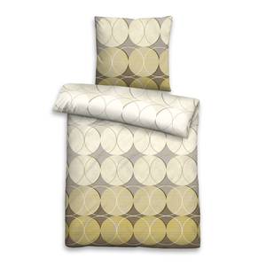 Parure de lit en satin mako Cercles Satin Mako - Jaune - 135 x 200 cm + oreiller 80 x 80 cm