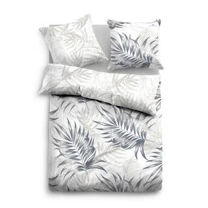 Parure de lit en satin Botanical Satin - Gris - 155 x 220 cm + oreiller 80 x 80 cm