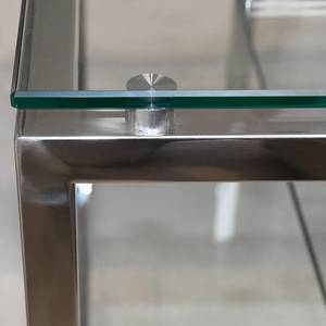 Salontafel Pignan glas/roestvrij staal - chroomkleurig