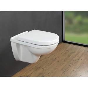 Siège de WC Exclusive Nr. 3 Duroplast / Acier inoxydable - Blanc / Argent