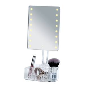 LED Standspiegel Trenno Kunststoff / Glas - Weiß