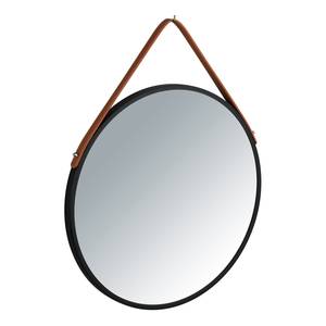 Miroir Borrone Fer - Verre - Noir/ Argenté - Diamètre : 40 cm