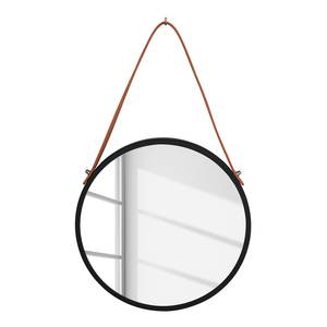 Wandspiegel Borrone Eisen / Glas - Schwarz / Silber - Durchmesser: 30 cm