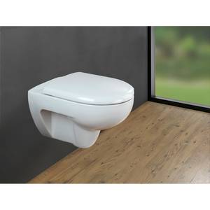 Siège de WC Exclusive Nr. 2 Duroplast / Acier inoxydable - Blanc / Argent