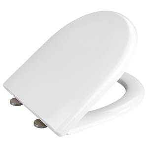 Siège de WC Exclusive Nr. 2 Duroplast / Acier inoxydable - Blanc / Argent